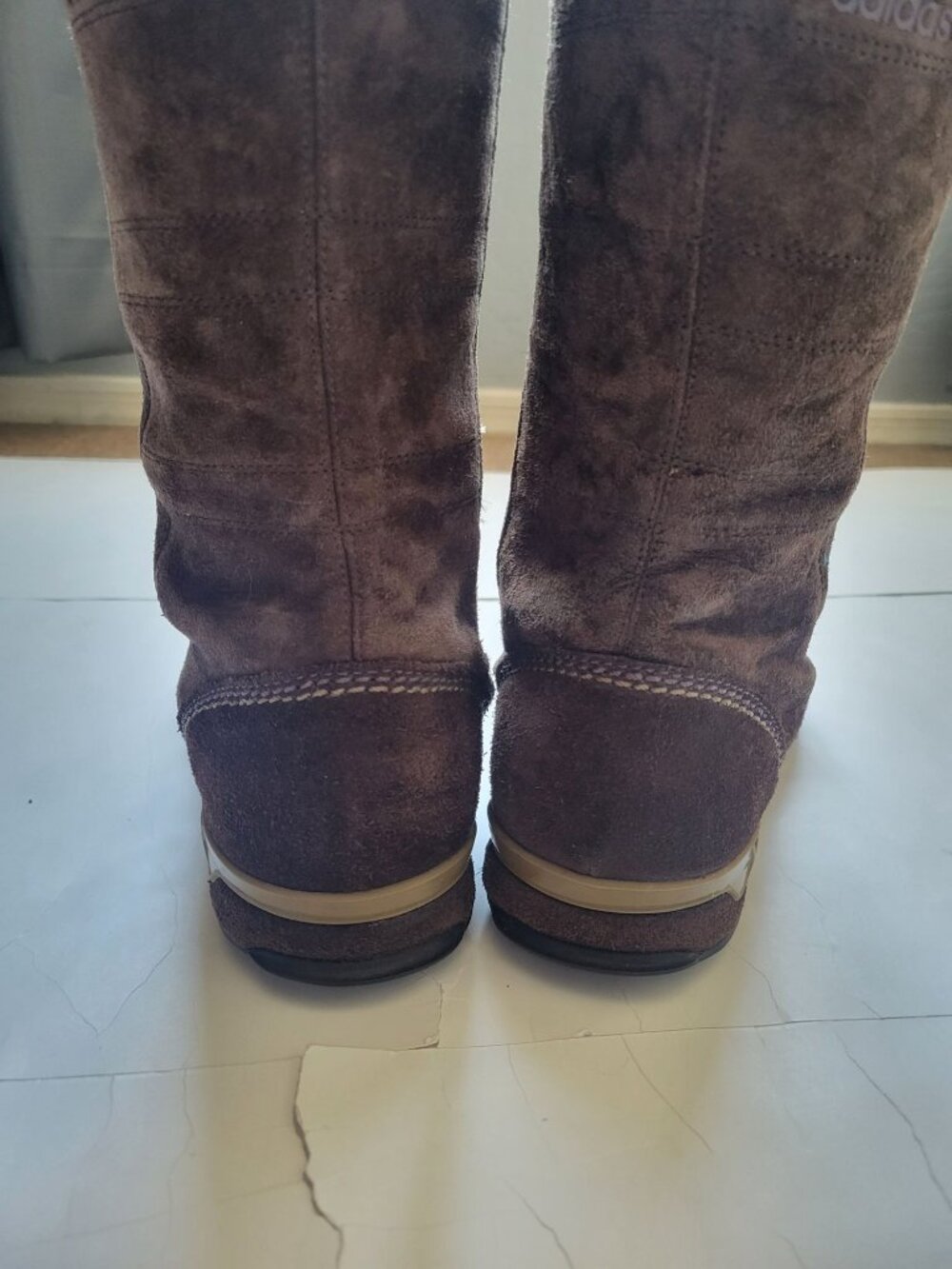 Adidas Opium Torsion boots featuring brown suede and a full zip Vintage Size 7.5 - Picture 6 of 11